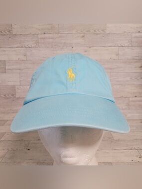 Women's Polo Ralph Lauren Iconic Embroidered Cotton Blue Chino Ball Cap OS